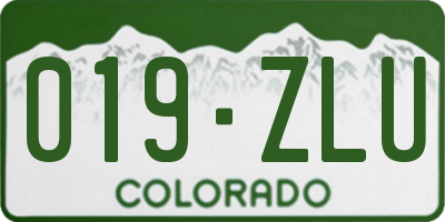 CO license plate 019ZLU