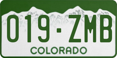 CO license plate 019ZMB