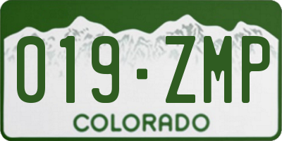 CO license plate 019ZMP