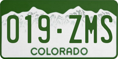 CO license plate 019ZMS