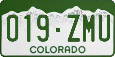 CO license plate 019ZMU