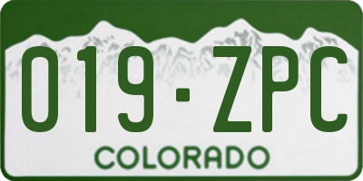 CO license plate 019ZPC
