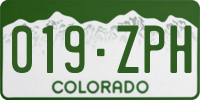 CO license plate 019ZPH