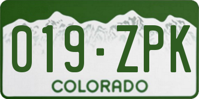 CO license plate 019ZPK