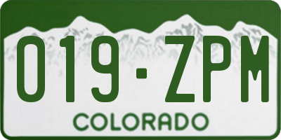CO license plate 019ZPM