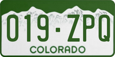 CO license plate 019ZPQ