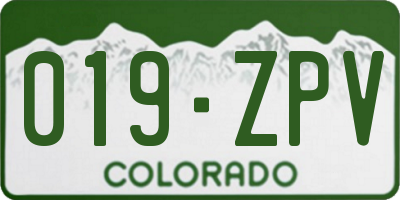 CO license plate 019ZPV