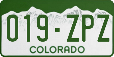 CO license plate 019ZPZ