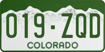 CO license plate 019ZQD