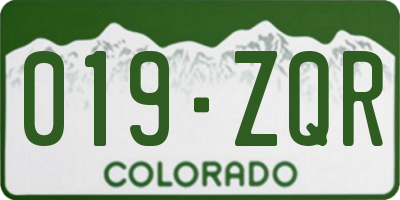 CO license plate 019ZQR