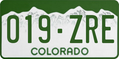 CO license plate 019ZRE