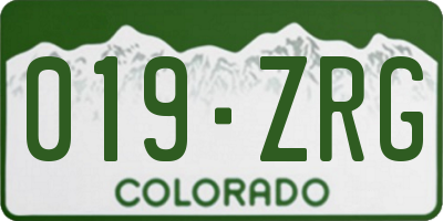 CO license plate 019ZRG