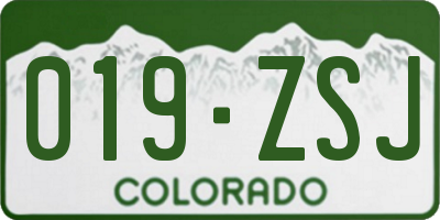 CO license plate 019ZSJ
