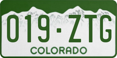 CO license plate 019ZTG
