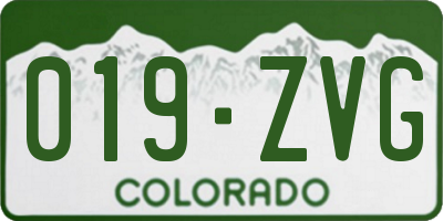CO license plate 019ZVG