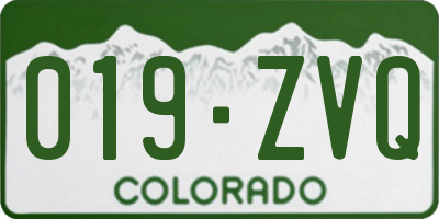 CO license plate 019ZVQ