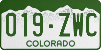CO license plate 019ZWC