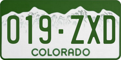 CO license plate 019ZXD