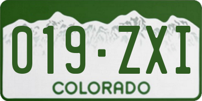 CO license plate 019ZXI