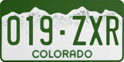 CO license plate 019ZXR
