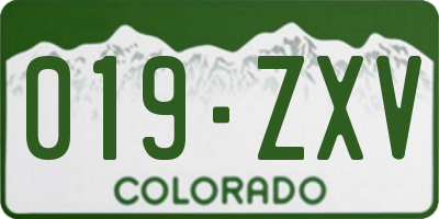 CO license plate 019ZXV