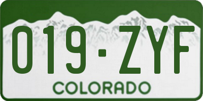 CO license plate 019ZYF