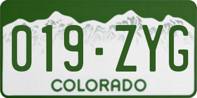 CO license plate 019ZYG