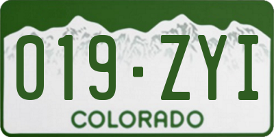 CO license plate 019ZYI