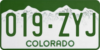 CO license plate 019ZYJ