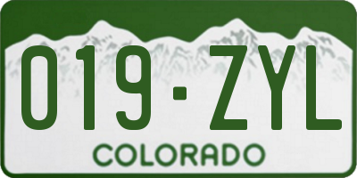 CO license plate 019ZYL