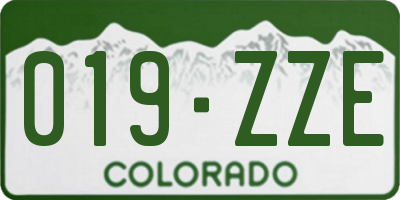 CO license plate 019ZZE