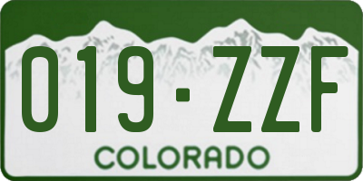 CO license plate 019ZZF