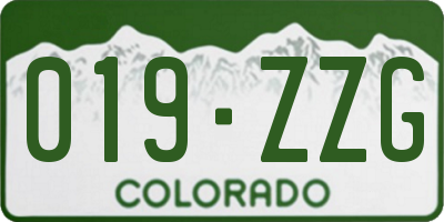 CO license plate 019ZZG