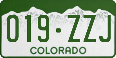CO license plate 019ZZJ