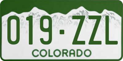 CO license plate 019ZZL