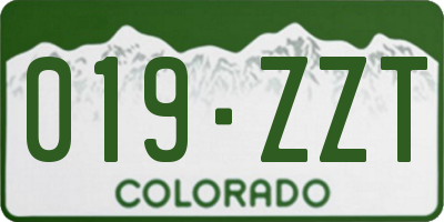 CO license plate 019ZZT