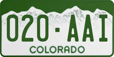 CO license plate 020AAI