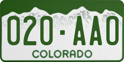 CO license plate 020AAO