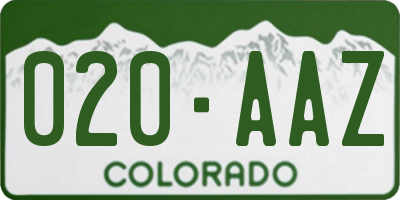 CO license plate 020AAZ