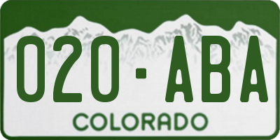 CO license plate 020ABA