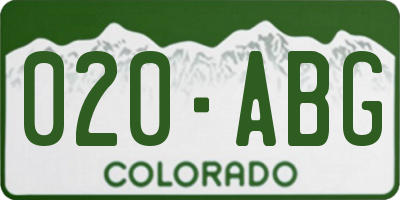 CO license plate 020ABG