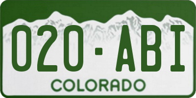 CO license plate 020ABI