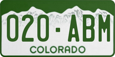 CO license plate 020ABM