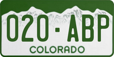 CO license plate 020ABP