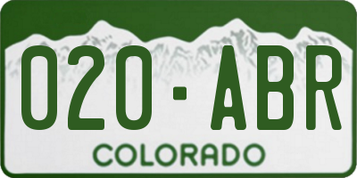 CO license plate 020ABR