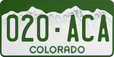 CO license plate 020ACA