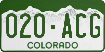 CO license plate 020ACG