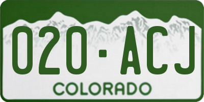 CO license plate 020ACJ