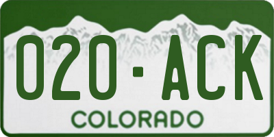 CO license plate 020ACK