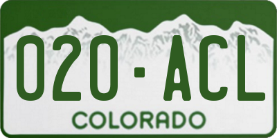 CO license plate 020ACL
